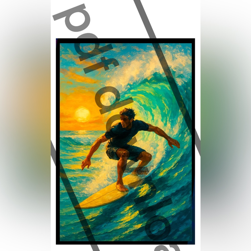 Surfer on a Wave Art Print